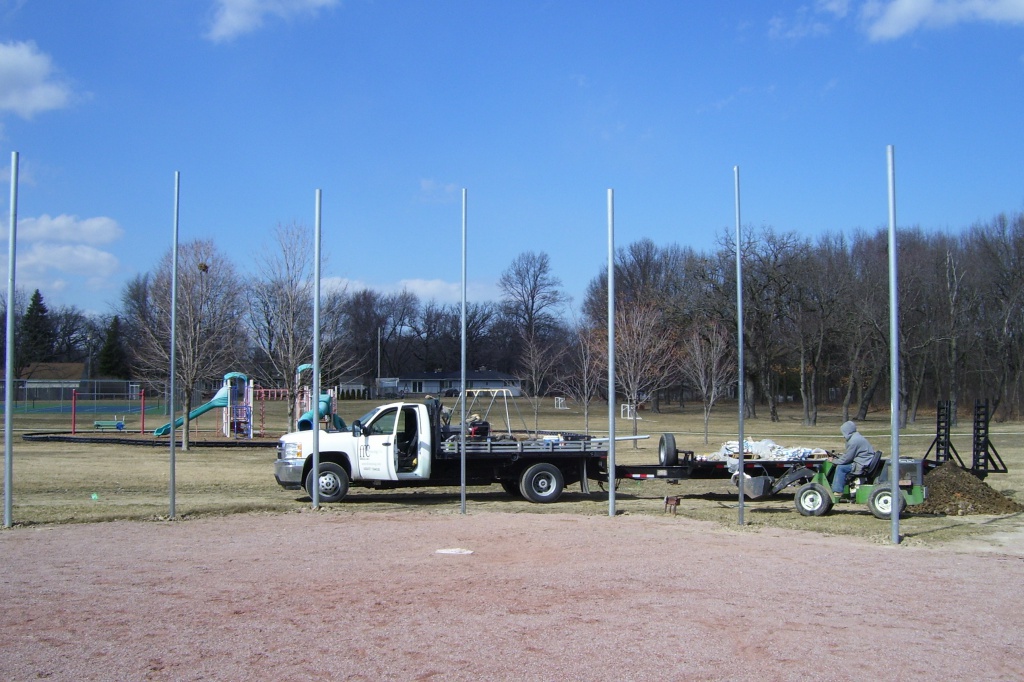 Ball field backstop getting started
